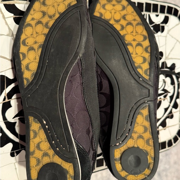 Coach Sz 8M Womens Shoes Hilary Signature Logo Fashion Black Jacquard Sneakers - Picture 5 of 5